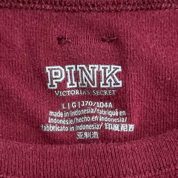 Victorias Secret Pink Maroon Long Sleeve Crop Top & On Twelfth Gray Sweater With - Picture 4 of 8